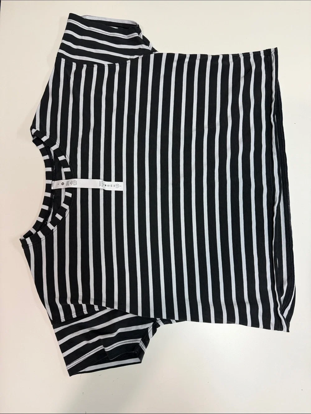 Striped Black and White Cropped Tee